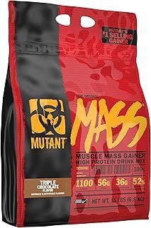 MUTANT Mass Weight Gainer Protein Powder with a Whey Isolate, Concentrate, and Casein Protein Blend, for High-Calorie Workout Shakes, Smoothies and Drinks, 6.8 Kg (15 lb) - Triple Chocolate