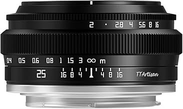 TTArtisan APS-C 25mm F2 Metal Bodied Lens Compatible with Sony E Mount - Black