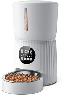 Faroro Automatic Cat Feeder, 4L Cat Feeder with Timer up to 6 Meals Per Day, Portion Control, Suitable for Small and Medium Pets