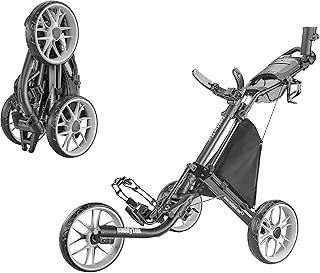 Caddytek CaddyLite EZ V8 3 Wheel Golf Push Cart - Golf Trolley Foldable Collapsible Lightweight Pushcart with Foot Brake - Easy to Open & Close