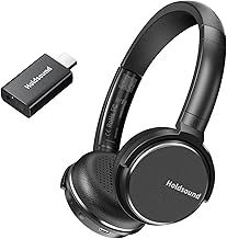 BKM600 Wireless TV Headphones for Seniors – Lightweight On-Ear Design, USB Transmitter with Optical/AUX/RCA/USB Connectivity (Silvery)