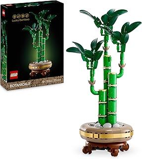 LEGO Botanicals Lucky Bamboo - Artificial Plant for Indoor Display - Set for Adults incl. a Buildable Pot with a Wood-Effect Plinth for Home Decor - DIY Gift Idea - 10344