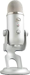 Blue Yeti USB Microphone for PC, Mac, Gaming, Recording, Streaming, Podcasting, Studio and Computer Condenser Mic with Blue VO!CE effects, 4 Pickup Patterns, Plug and Play – Silver