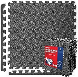 PROIRON Gym Floor Mats 1cm/2cm Thick, Foam Exercise Mats, Heavy Duty Interlocking Floor Tiles, Gym Flooring Puzzle EVA Rubber Mats for Garage, Home Workout, Fitness Equipment, Swimming Pool,Kids Play