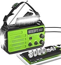8000mAh Emergency Wind Up Radio, Hand Crank Solar, AM/FM Radio with 3-Mode Flashlight, 2-Mode Reading Lamp, SOS Alarm with USB Phone Charger for Emergency Outdoor