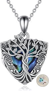 YAFEINI Tree of Life Locket Necklace Sterling Silver Locket Necklace That Holds Pictures Tree of Life Locket Pendant for Women Wife Girlfriend