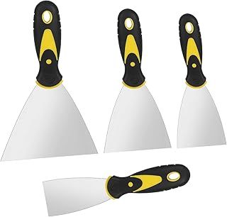4 Pcs Wallpaper Scraper, Stainless Steel Paint Scraper Filling Putty Knife Set Putty Drywall Joint Knife Plastering Tools for Walls