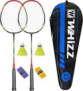 BAIHUALIN WHiZZ Badminton Racket Set 2 Players, Lightweight Badminton Rackets for Leisure Players, Hobby Players + 2 Shuttlecocks + 2 Grip Tapes + 1 Carry Bag
