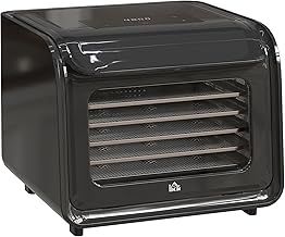 HOMCOM Digital Food Dehydrator with 6 Stainless Steel Tray, 350W Food Dryer Machine with LED Touch Panel, Adjustable Temperature, 48H Timer for Drying Fruit, Meat, Vegetable, Jerky, Pet Treat, Black