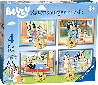 Ravensburger Bluey 4 in Box Jigsaw Puzzles for Kids Age 3 Years Up - 12, 16, 20 & 24 Pieces
