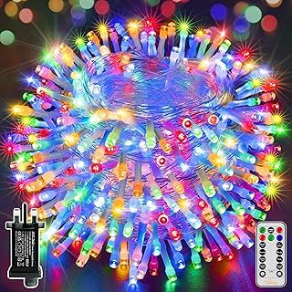 Ollny Fairy Lights Mains Powered, 40m 400 LED Outdoor String Lights, Waterproof Garden Light with Plug/Timer/8 Modes/Dimmable for Outside/Indoor/Window/Wedding Decorations, Multicoloured