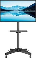 Mobile TV Stand on Wheels for 23-60 inch Plasma/LCD/LED TVs, Portable TV Stand with Tray, Height adjustable Home Display Rolling TV Cart Trolly, Max. VESA 400x400mm, up to 40kg