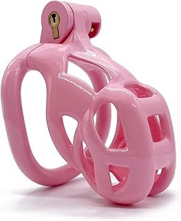 3D Modeling Chastity Cage Device with Lock & 5 curved Rings - Cobra Male chastitycage Men urethral in Pink (65 mm)