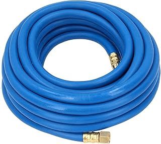 Air Hose | Air Compressor Hose Polyurethane Recoil | OD with Bend Restrictor | Air Line Rubber Hose | 1/4" bsp Ends 20 bar | 10m x 8mm | UK