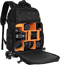 BQKOZFIN Camera Backpack, Waterproof Camera Bag with 15.6" Laptop Compartment, Removable Padded Insert, Large Capacity Photography Backpack for DSLR SLR Canon Nikon Sony Cameras (Black)
