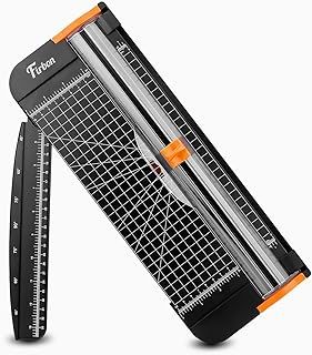 Firbon A4 Paper Cutter 12 Inch Titanium Paper Trimmer Scrapbooking Tool with Automatic Security Safeguard and Side Ruler for Craft Paper, Coupon, Label and Cardstock (Black)