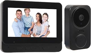 Wireless WiFi Video Intercom System, Infrared Night Vision Visual Intercom Doorbell System with Camera & Monitor, 2 Way Voice 1080P HD Wireless Video Doorbell, Home Security System