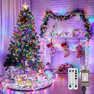 Christmas Tree Lights Outdoor Cluster Lights - 500 LED 25 Ft Christmas Firecrackers String Lights, 12 Modes Timer Remote Waterproof Plug in Twinkle Fairy Lights for Xmas Tree Party, Warm White