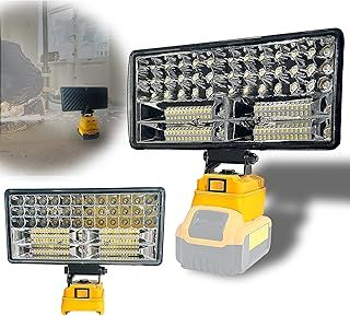 Cordless LED Work Li-GHT for Dewalt 20V Battery，90W 6800ML Wide Beam Flood Light with Two USB Charging Port LED Light for Emergency,Workshop,Garage.(No Battery)