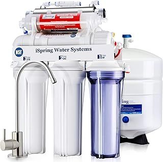 iSpring Under Sink Reverse Osmosis System 75 GPD, 7-Stage Alkaline UV RO Replacement Filter Set