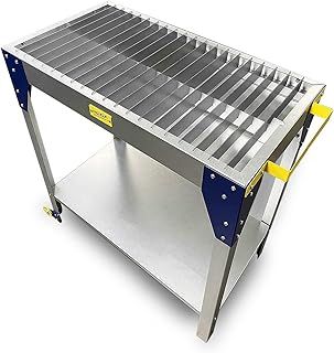 MegaMaxx Plasma Welder Cutting Table and Workbench with Steel Wheels for Industrial Workshop, Home Workshop, Shed, Garage Welding-Removeable Bar, Portable (830x900x450 mm)