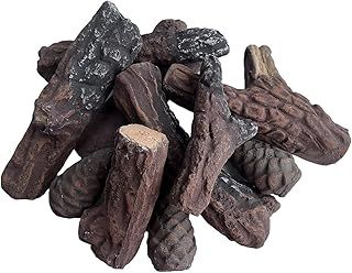 Fireplace Gas Logs 10pcs,Small Simulated Fake Firewood,Ceramic Wood Logs,Silent,decorative,for Gas Insets,Vented,Electric, Ethanol and Fire Pits