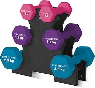 Neoprene Dumbbell Hand Weights Pair Home Exercise for Women Men Arm Pilates Dumbbells in 1kg 1.5kg 2kg 3kg 4kg 5kg 8kg 10kg Set