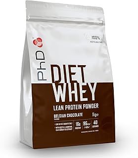 PhD Nutrition Diet Whey Lean Protein Powder | Belgian Chocolate Whey Protein Powder | 1kg Bag [ Packaging May Vary ]