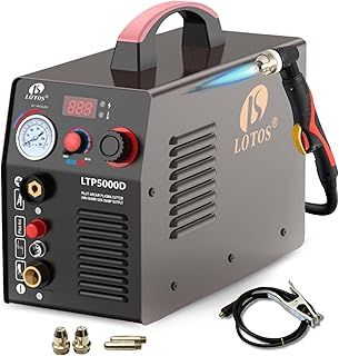 Lotos Technology Lotos LTP5000D 50Amp Non-Touch Pilot Arc Plasma Cutter Dual Voltage 110V/220V 1/2 Inch Clean Cut Brown