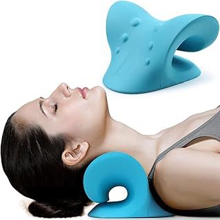 Premium Ergonomic Neck Cloud Support Pillow & Back Stretcher Combo for Ultimate Cervical Pain Relief | Neck Stretcher for Enhanced Comfort & Neck Pain Relaxation (Blue)