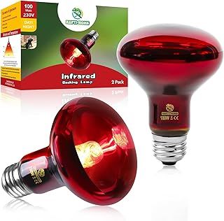 REPTI HOME Reptile Heat Lamp Bulb, Infrared Heat Lamp for Reptile 100W 2Pack, Basking Spot Red Heat Light for Lizards,Turtles,Chicks,Puppies