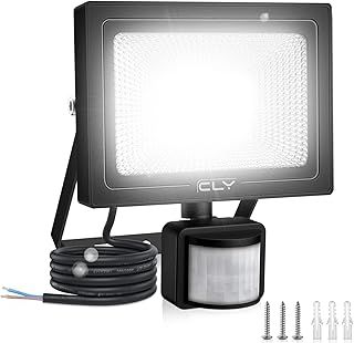 CLY 25W Security Lights Outdoor Motion Sensor, 2100 Lumen IP66 Waterproof LED Floodlight with Smart PIR Sensor, 6500K PIR Sensor Security Light, Outside Light with Sensor for Backyard, Garden, Doorway