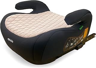My Babiie i-Size Booster Seat - ISOFIX, 125-150cm (Group 3, 6 to 12 Years Approx.) Portable Child Car Seat, R129, Comfortable for Kids, Compact, Lightweight, Ideal for Travel - Pink & Black