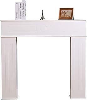 HOME MODERN Fireplace Console Tables Fireplace Surrounds Storage Cabinet Classic Chic Decoration Wooden,White,Grey,Sitting/Living Room (White)