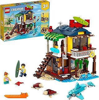 LEGO Creator 3in1 Surfer Beach House 31118 Building Kit Featuring Surf Shack, Lighthouse Toy, Pool House and Animal Toys; Best Toys for Kids Who Love Creative Play (564 Pieces)