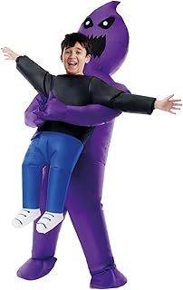 Morph Purple Ghoul Halloween Inflatable Costume Kids, Ghost Kids Blow Up Halloween Costume, Carry Me Costume Kids Boys One Size