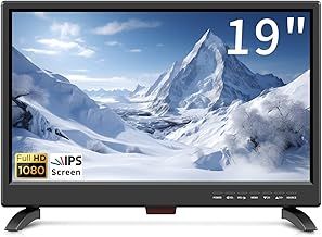 19 inch Full HD 1080P LED TV,19 inch small tv with Digital T2 Tuner Freeview Receive,HDMI.USB slot,12 Volt charger cable for Small Lounge Kitchen Campervan(Full Viewing Angle)