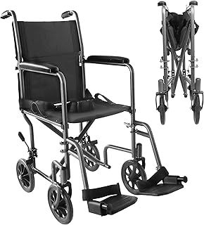 PEPE Mobility - Lightweight Wheelchairs for Adults (Narrow seat 15"), Small Foldable, Indoor, Steel, Made in Europe