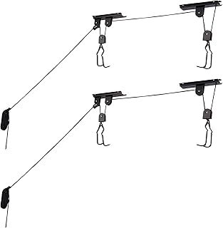 RAD Sportz Bicycle Hoist 2-Pack Quality Garage Storage Bike Lift with 100 lb Capacity Even Works as Ladder Lift Premium Quality, Black