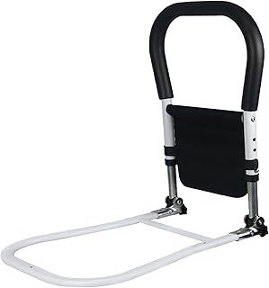 Elderly anti-fall bedside guardrail booster handrail frame free of holes,bed safety rail、 get up aid bedside handrail, surgical patient bed rails, height adjustable safety bed guardrail mobility aid