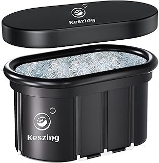 XL Oval Ice Bath Tub, Foldable Bathtub for Athletes, Portable Cold Plunge Tub - 118 Gal Capacity for Cold Water Therapy at Home Outdoor Gym
