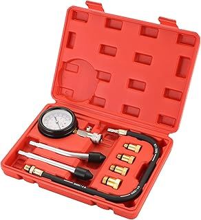 DASBET 8PCS Petrol Engine Cylinder Compression Tester Kit | Compression Tester Kit with Pressure Gauge for Petrol Engine Automotive Tool Gauge 0-300 PSI for Cars & Motorcycles