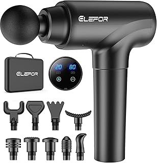 Massage Gun Deep Tissue,Percussion Back Massager Gun for Athletes Muscle Massage Gun for Pain Relief with 8 Massage Heads & 20 Speeds (Matte Black)