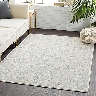 Livabliss Asmara Vintage Rug - Area Rugs Living Room 120x170 cm, Dining Floor, Kitchen, Traditional Multicoloured Boho Style, Easy Care Pile, Bohemian Large Rug, Light Grey