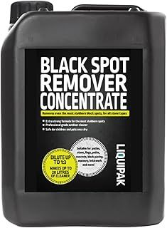 Black Spot Remover Patio Cleaner - New Formula! Concentrated Outdoor Cleaner for Lichen, Algae & Stubborn Stains - Use on Paving Slabs, Stone, Concrete, Brick & Driveways - Professional Formula 5L