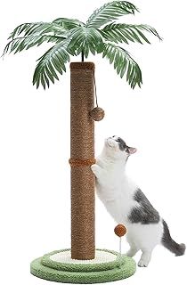 PAWZ Road Coconut Palm Cat Scratching Post, 85cm height Cat Scratcher for indoor cats with Interactive Balls Brown