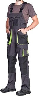 Mens Bib and Brace Overalls, Dungarees Men Black, Big Sizes, Work Trousers for Man, Knee Support with Knee Pads Pockets, Kneepad, Mens Work Trousers, Work Pants, Heavy Duty
