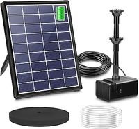 Billing Solar Pond Foundtain with Battery Backup, 6W 300L/H Solar Water Pump with 3000mAh Battery Backup, with Filter DIY 5ft Tubing Solar Fountains Water Feature for Garden Ponds, Pool, Fish Tank