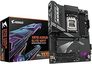 GIGABYTE X870 AORUS ELITE WIFI7 Motherboard - Supports AMD Ryzen 9000 CPUs, 16+2+2 phases VRM, up to 8000MHz DDR5 (OC), 3xPCIe 5.0, Wi-Fi 7, 2.5GbE LAN, USB 4