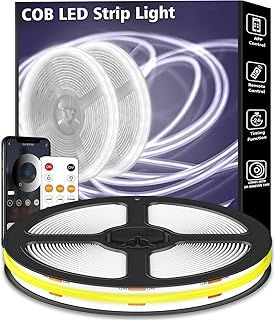 LETIANPAI White COB Light Strip100FT/30M, Dimmable White LED Strip, Bright 6500K Daylight Color, Cuttable, Adhesive, Flexible Strip for Mirrors, Under Cabinets, Kitchens and Bedrooms.